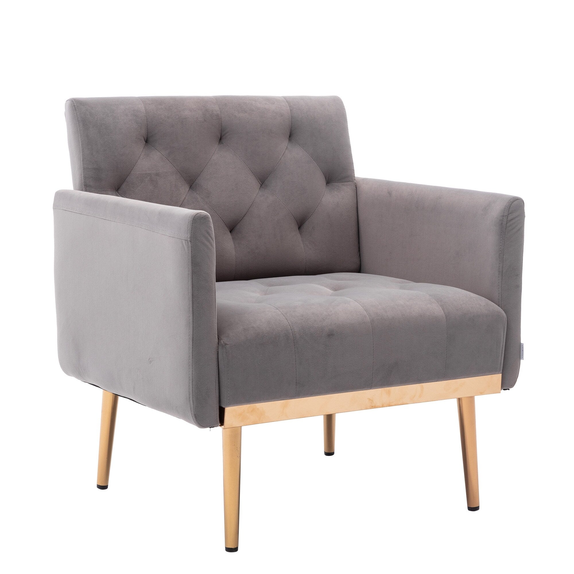 Grey Velvet Tufted Accent Chair F719