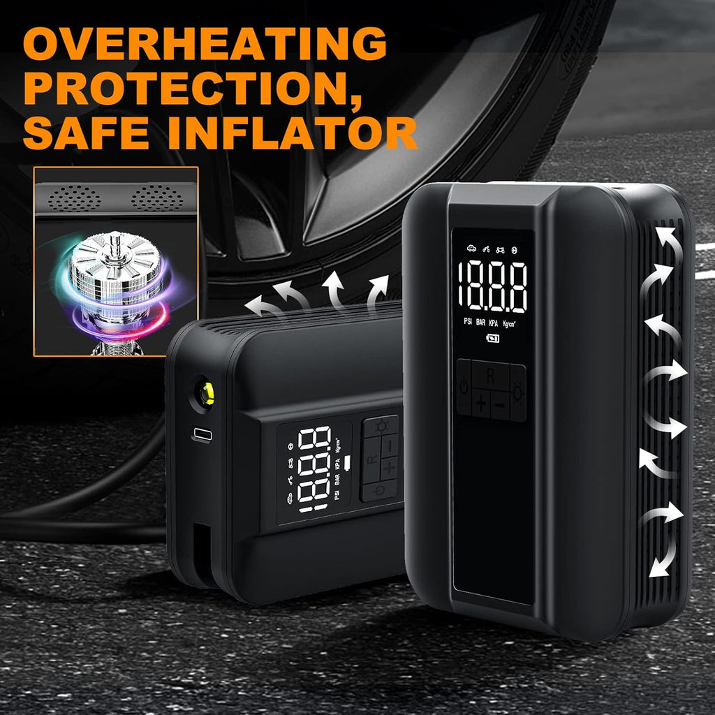 150PSI Rechargeable Portable Tire Inflator Air Compressor Pump, Pack of 2 L338