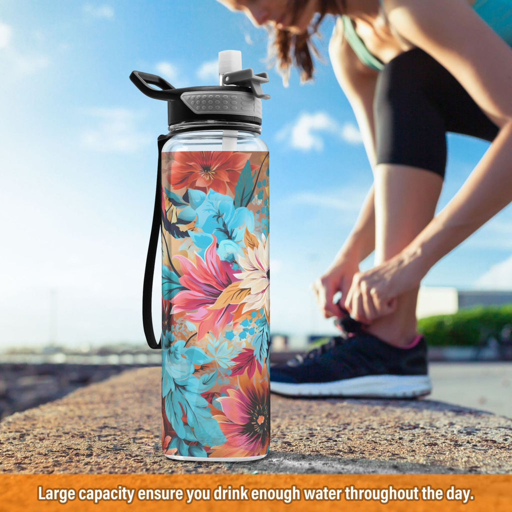 Blue and Pink 32oz Tritan Leakproof Water Bottle with Straw A8144