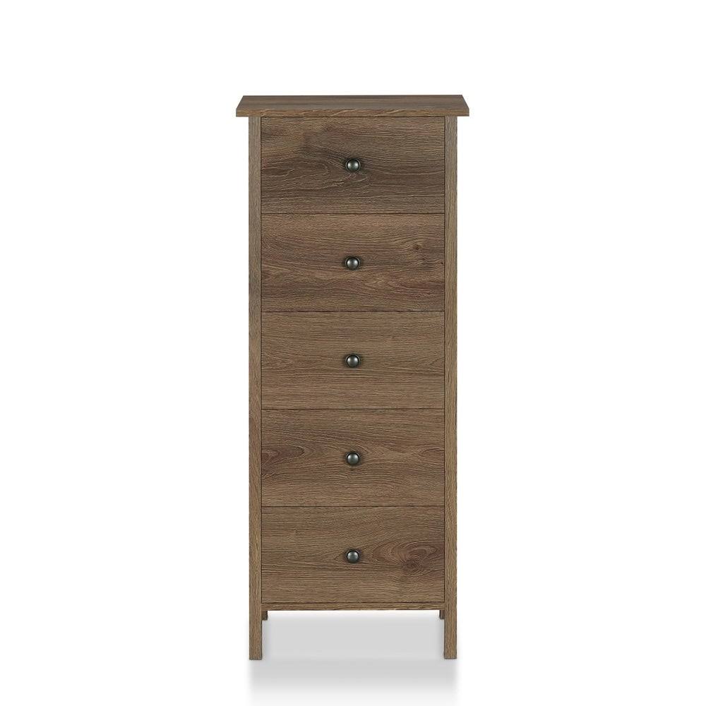 Distressed Walnut 5-Drawer Vertical Chest H6959
