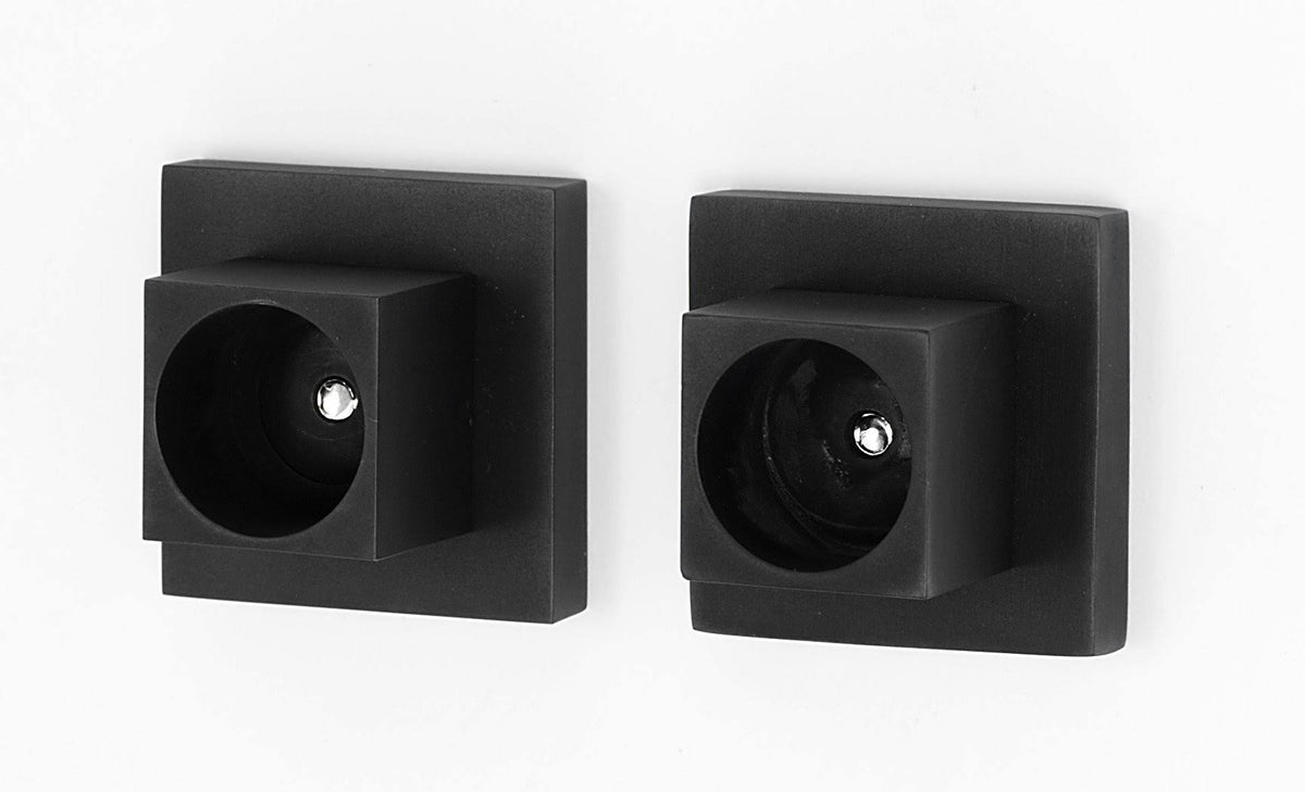 Matte Black Shower Rod Flange Set E91547