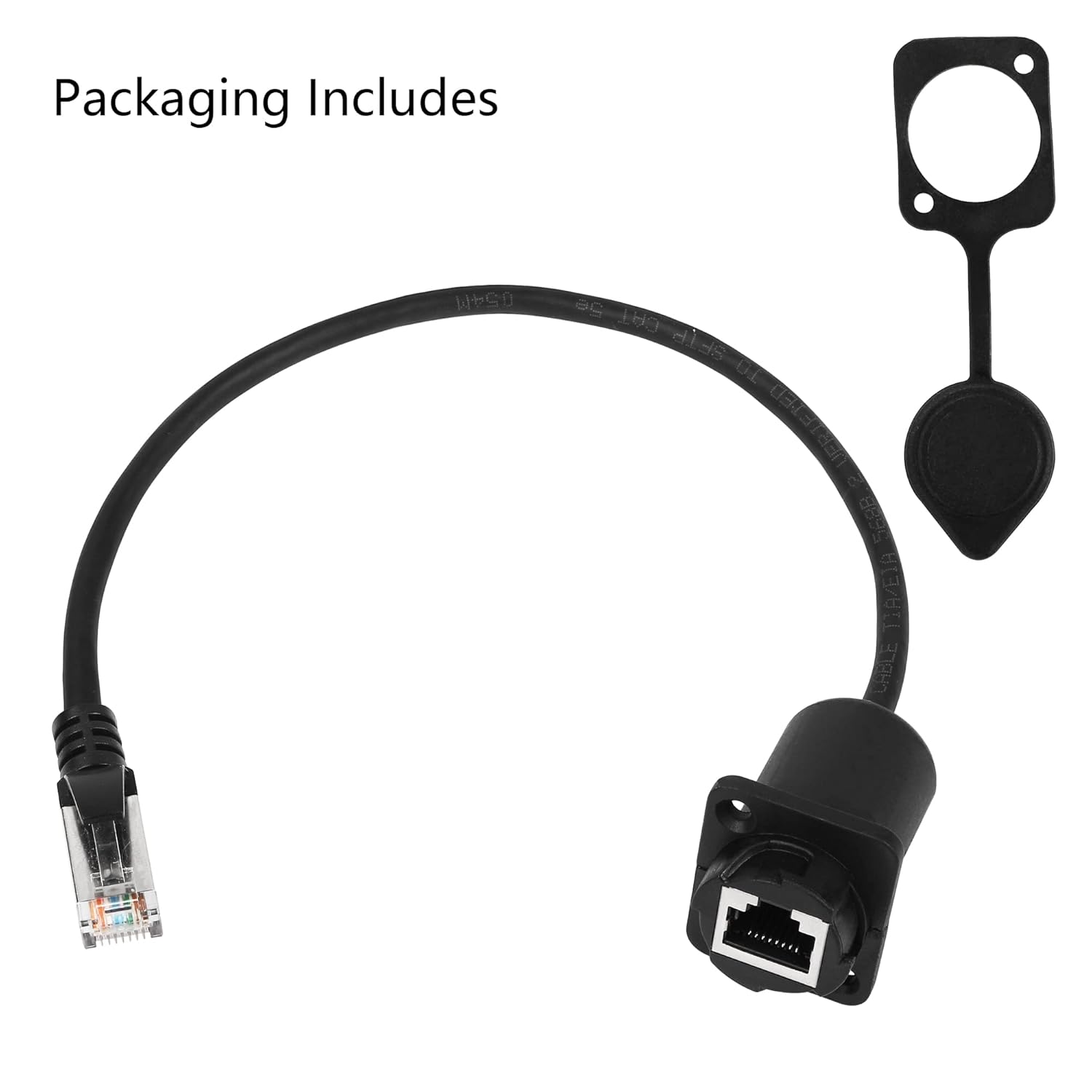 35cm RJ45 Male to Female Cat5 5e 6 Waterproof Panel Mount LAN Ethernet Extension Cable Pack of 2 K6681