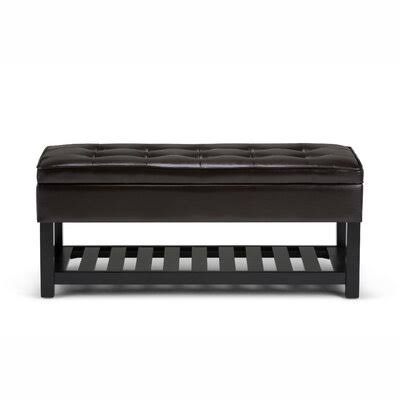 Dark Brown Wood Storage Bench H5542
