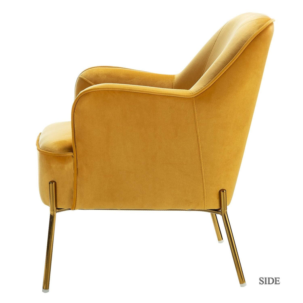 Teal Accent Chair with Gold Legs, Set of 2 C42483