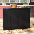 Black Fluted Kitchen Island Z8088