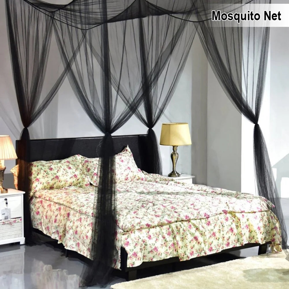 Black Mosquito Net Canopy for Double Beds W342682