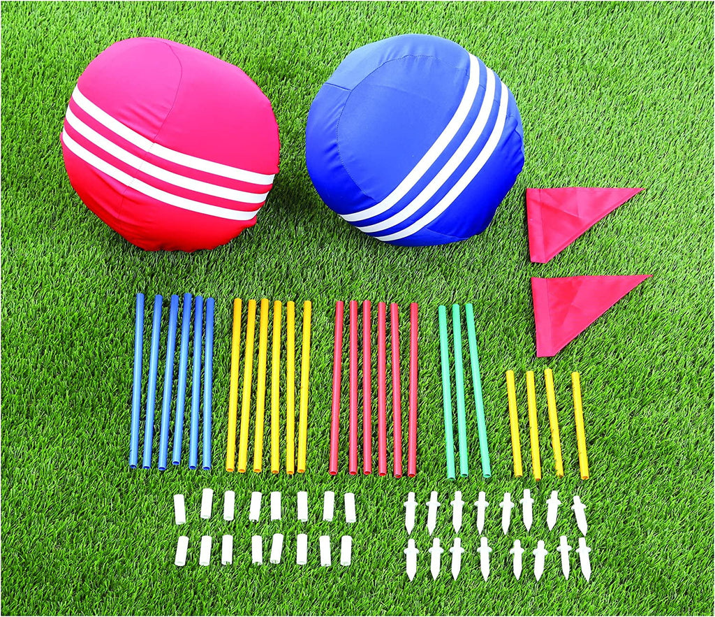 Inflatable Croquet Game Set with Balls, Wickets & Finish Flags M5395