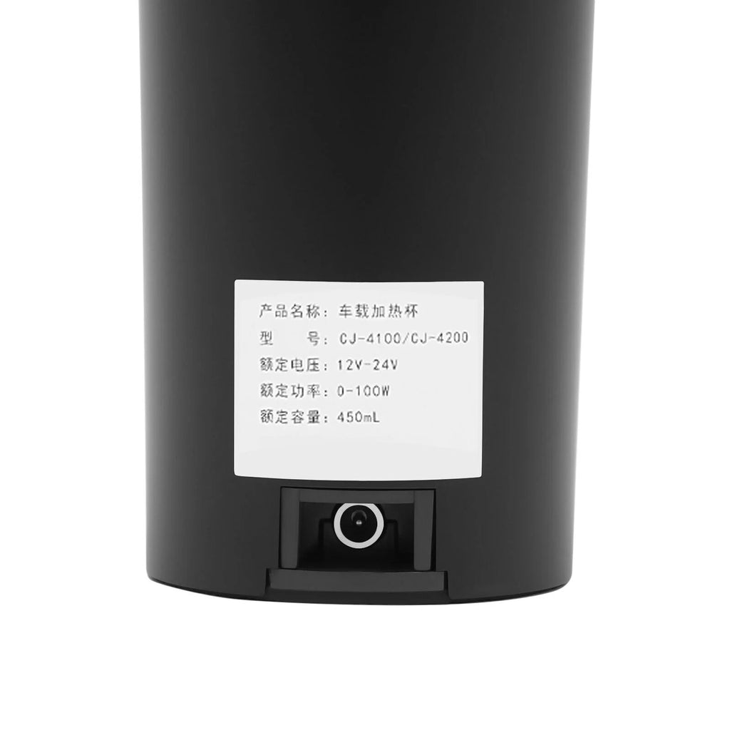 Black 304 Stainless Steel Portable Car Electric Kettle Cup H8662