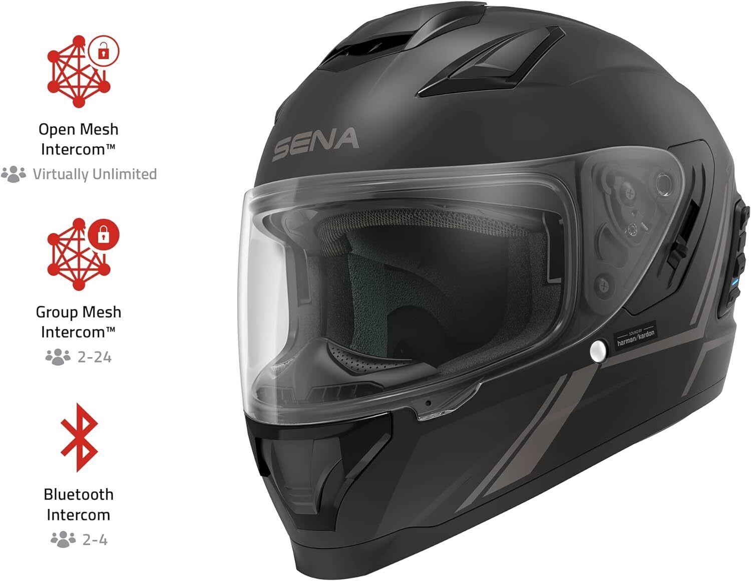 Glossy White Full Face Bluetooth Helmet H920620