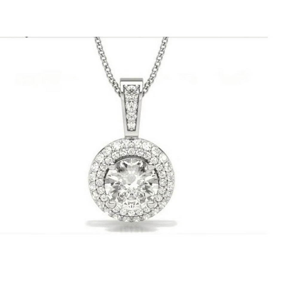 14K White Gold Lab Grown Diamond Pendant U1786
