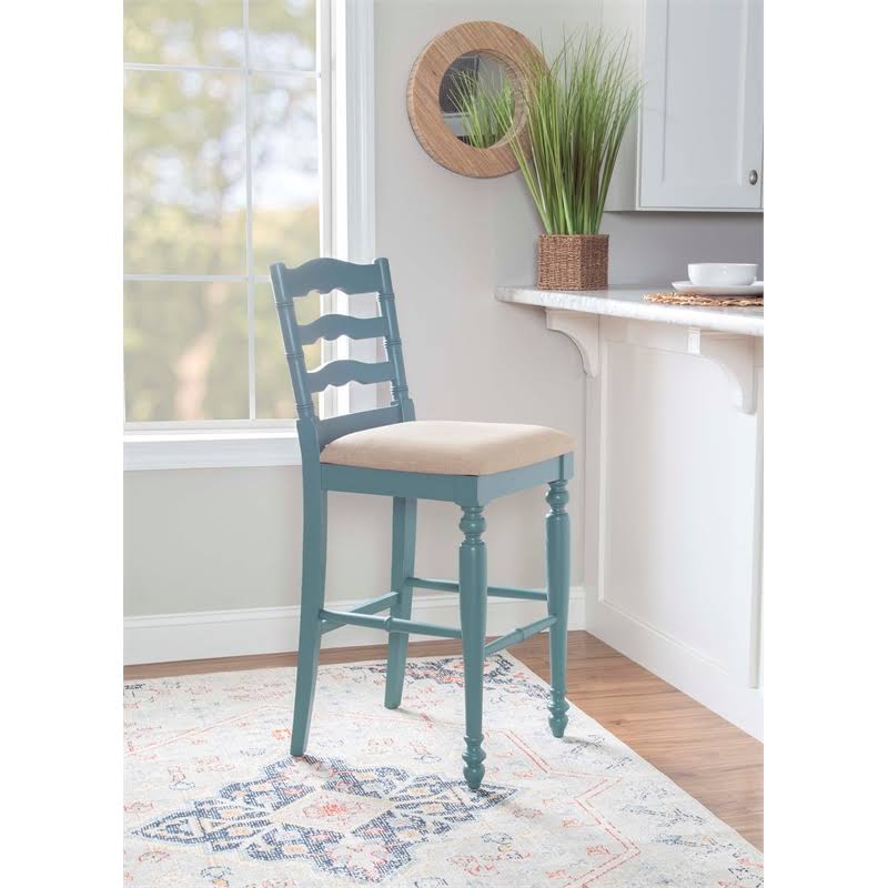 Blue Wood Bar Stool U31197