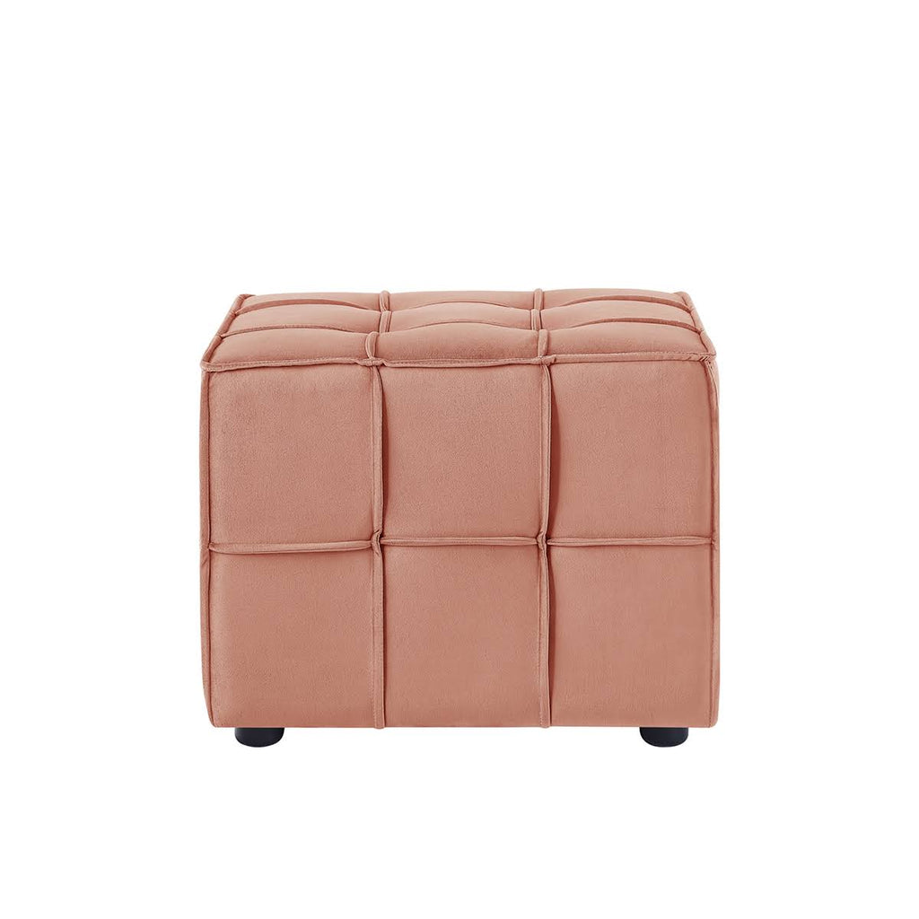 Navy Velvet Ottoman F325980