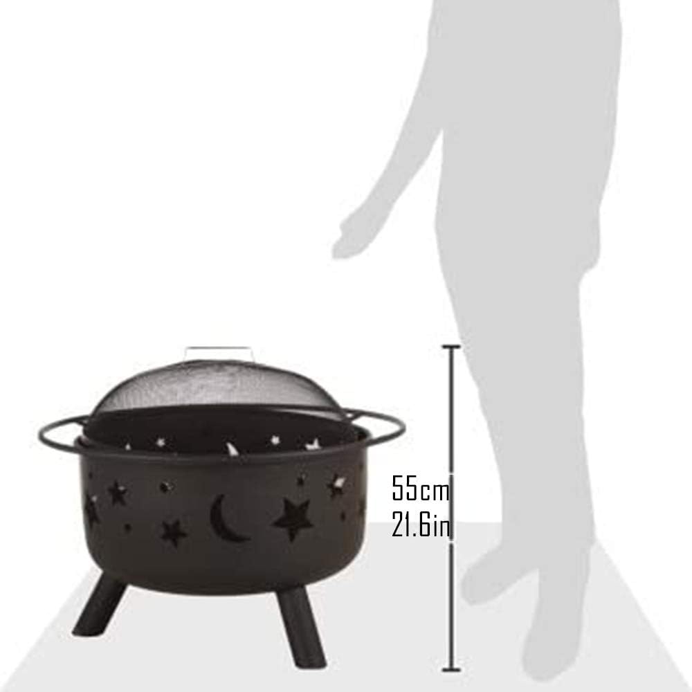Large Size Steel Fire Bowl with Mesh Spark Screen Cover R6283