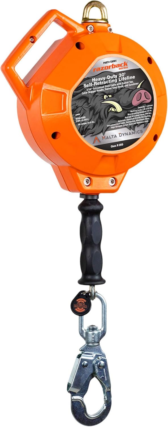 20' Heavy-Duty Self Retracting Lifeline Galvanized Cable H80842