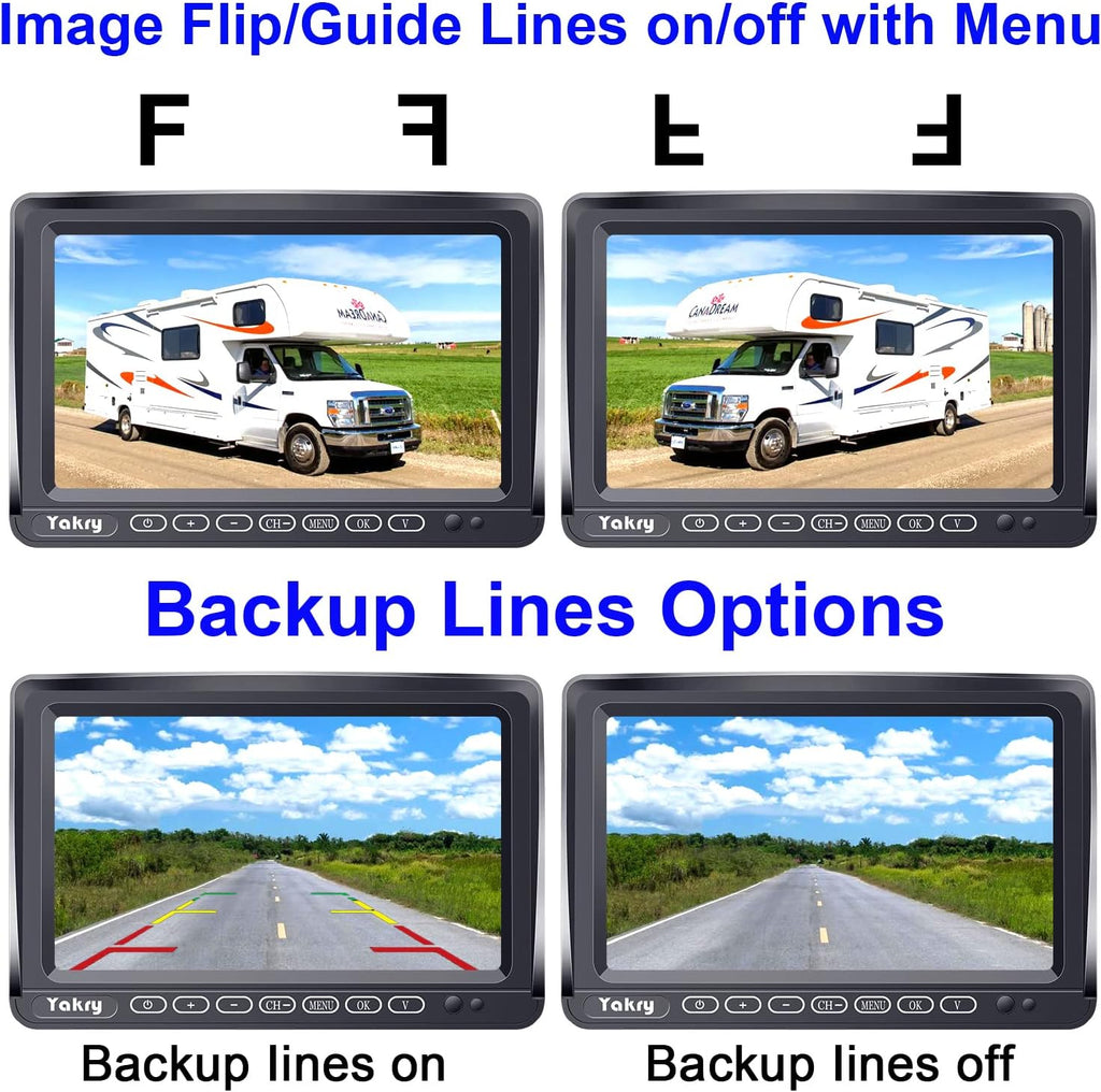 Wireless HD 1080P Backup Camera with 7 Inch Touch Key DVR Monitor P6851