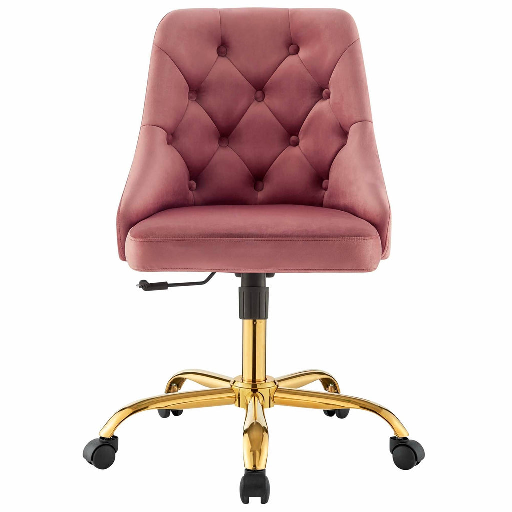 Gold Gray Velvet Swivel Office Chair V58624