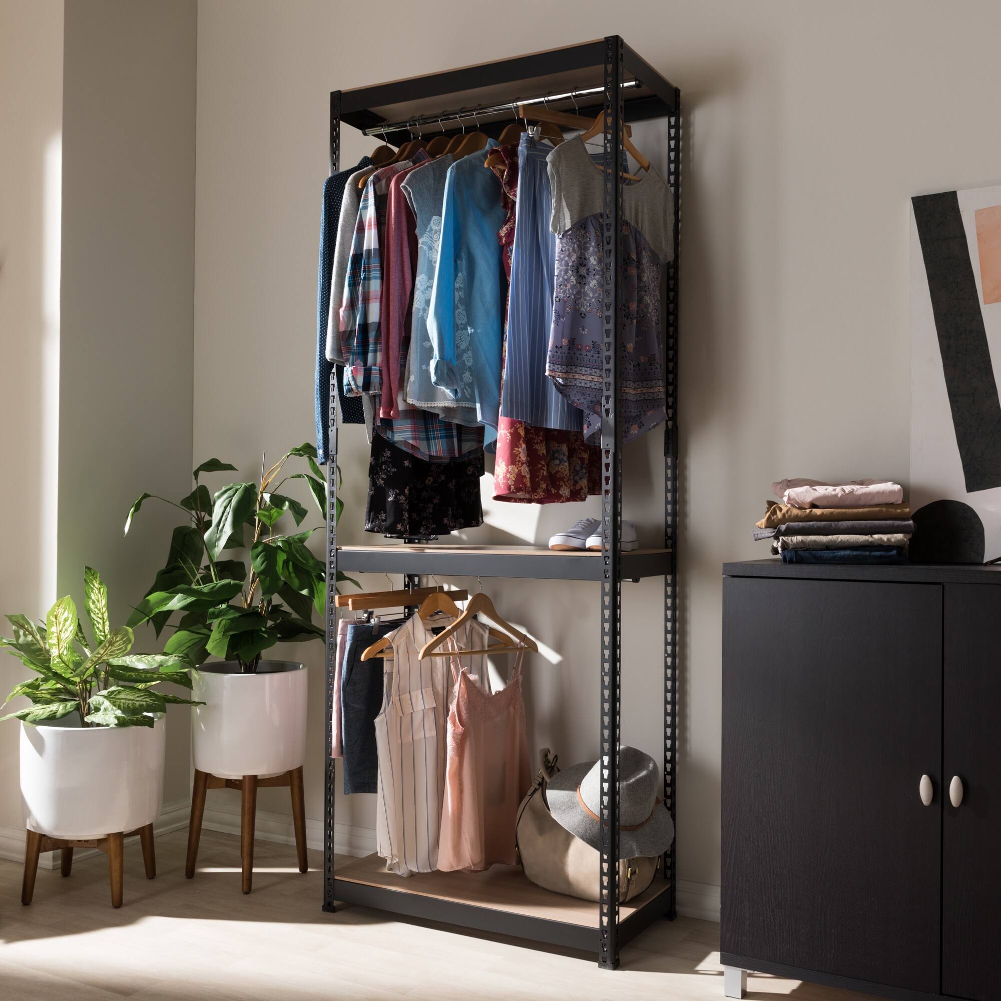 White Metal 3-Shelf Closet Storage Organizer G53612