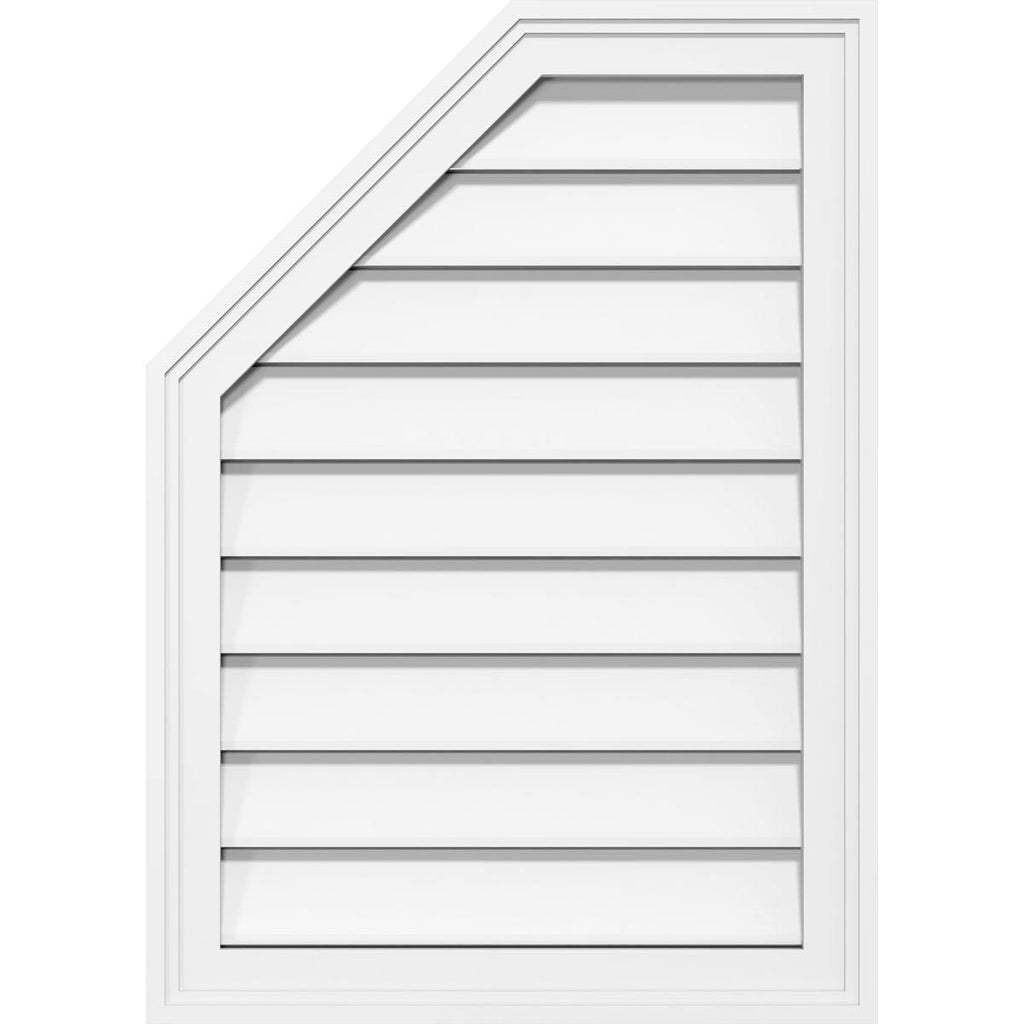 Octagonal Surface Mount PVC Gable Vent with Brickmoul S459500