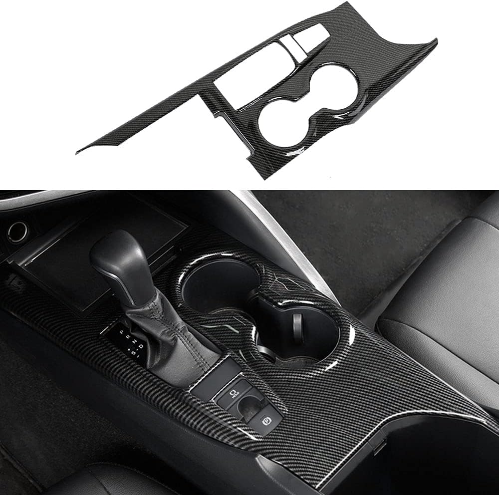 ABS Carbon Fiber Black Gear Shift Knob Console Panel Trims Cover Cup Holder Decor Sticker Z29582