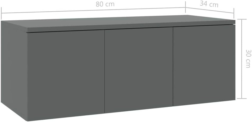 Gray Chipboard TV Cabinet Pack of 2 S228433
