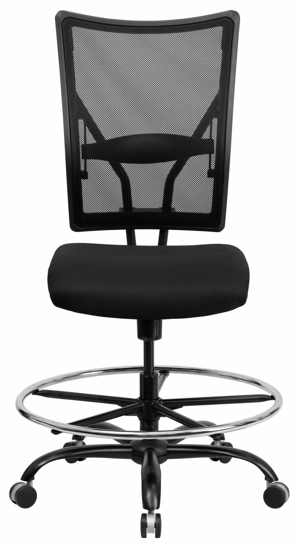 400 lb. Capacity Big & Tall Drafting Chair Black Mesh C138030