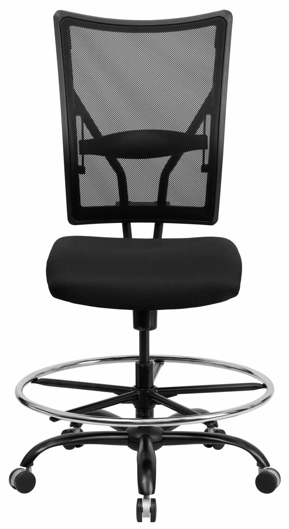 400 lb. Capacity Big & Tall Drafting Chair Black Mesh C138030