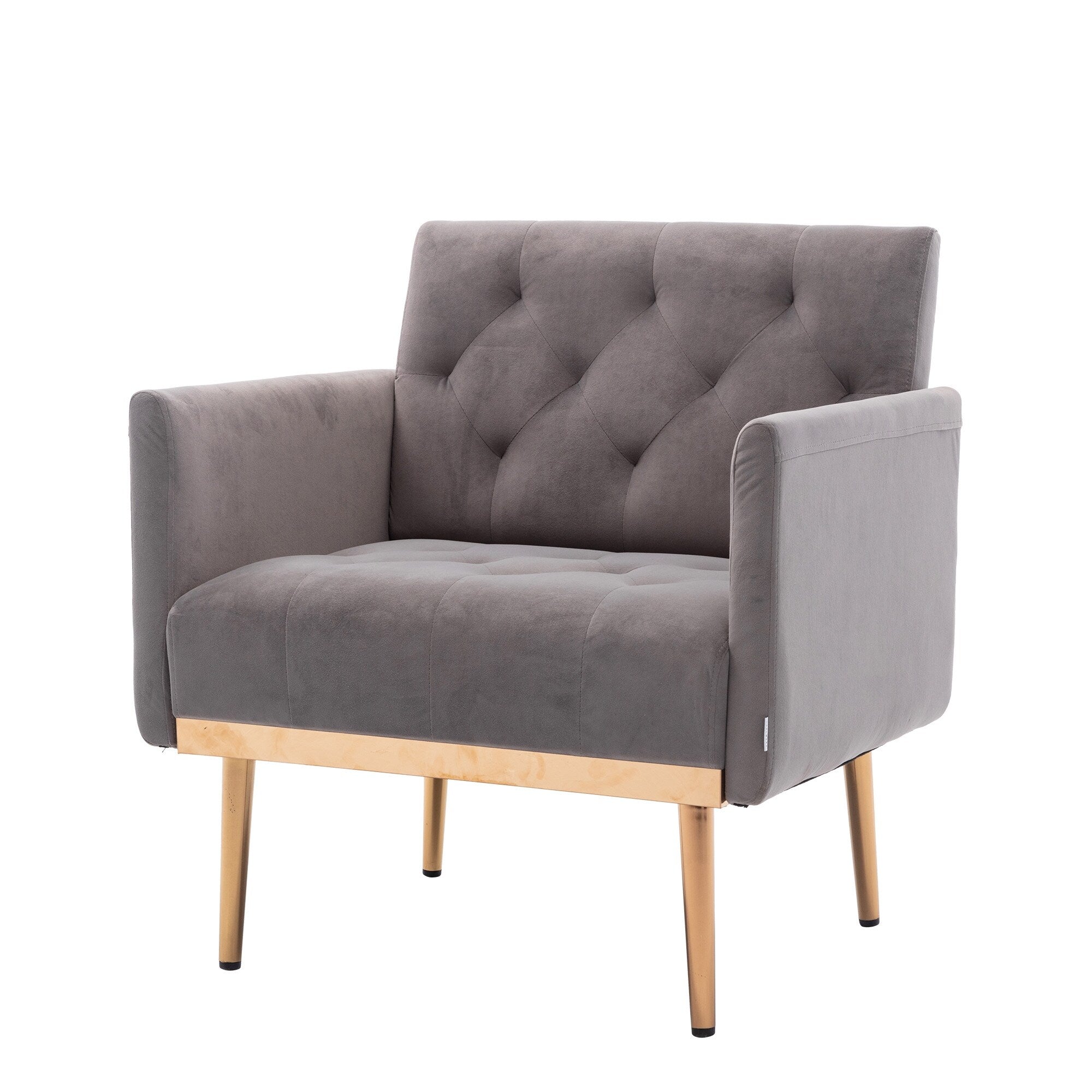 Grey Velvet Tufted Accent Chair F719