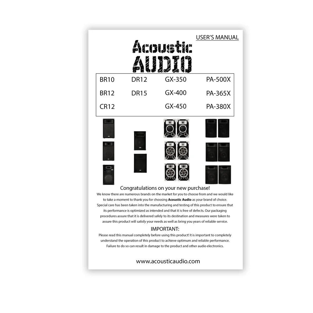 Passive 12" 3 Way PA Speaker Pair S53877