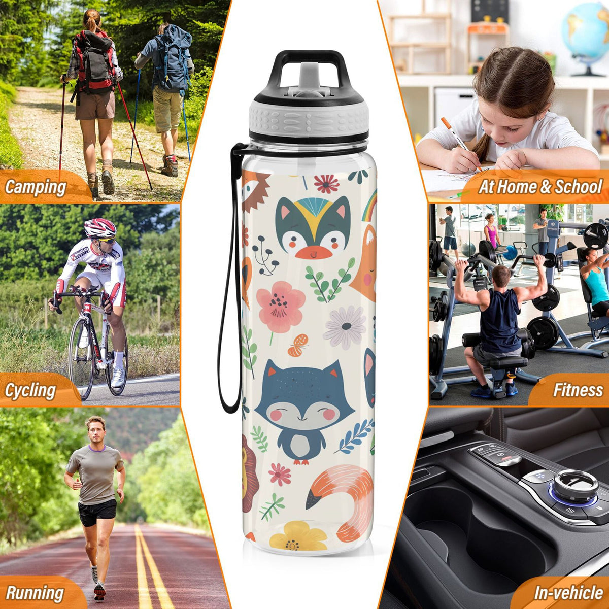 32oz Tritan Sports Water Bottle with Straw C1634