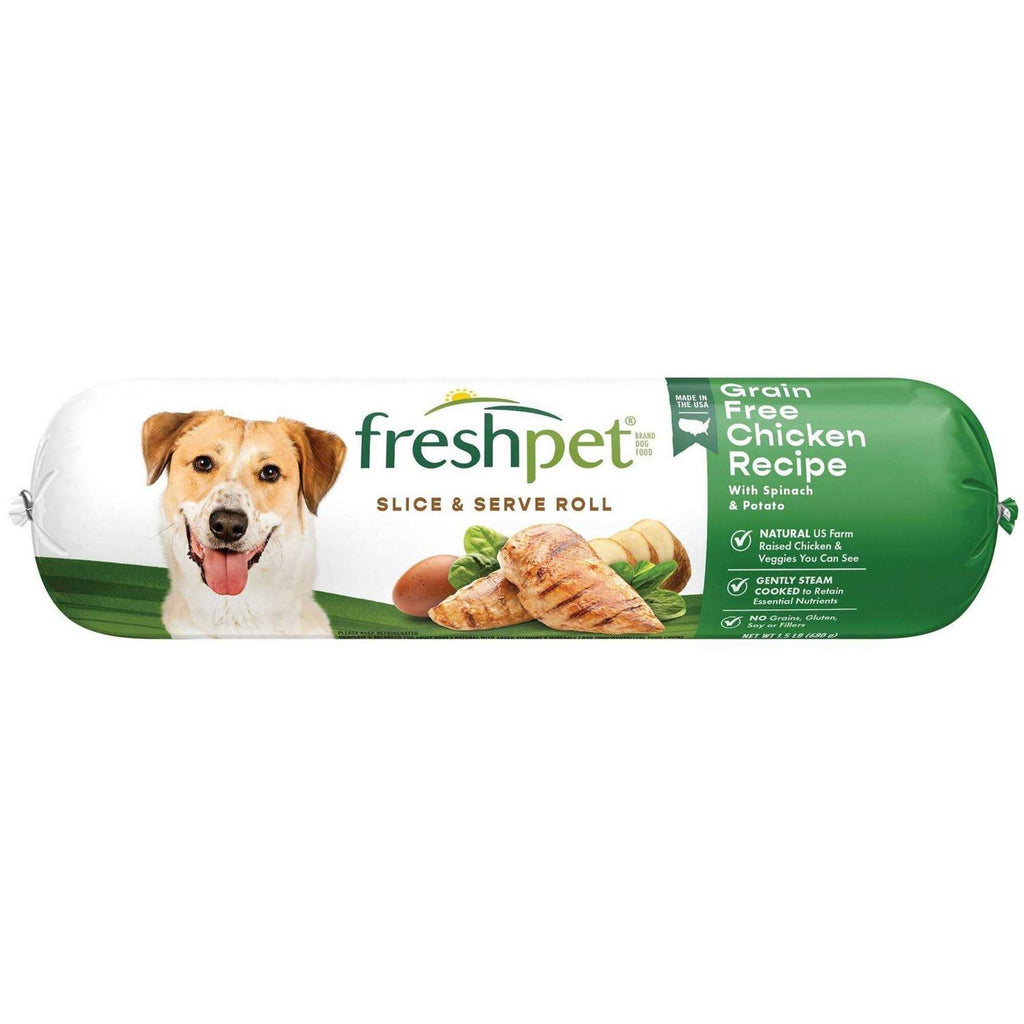 Grain Free Chicken Recipe Slice & Serve Roll Dog Food Q5588