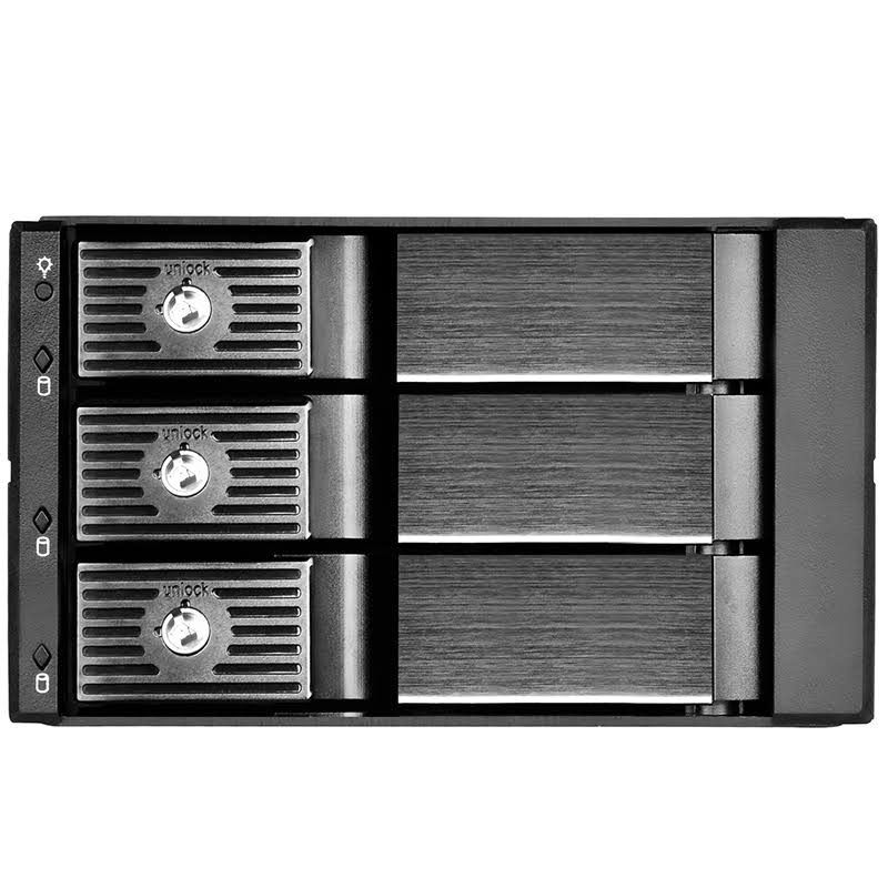 2x5.25x22 Device Bay to 3x3.5x22 SAS/SATA 6.0 Gbits Trayless Hot-Swap Cage Y93638