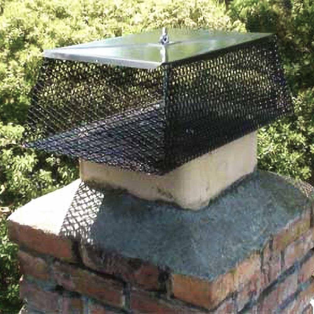 Adjustable Flue Guard Chimney Cap Spark Arrestor in Black V197985
