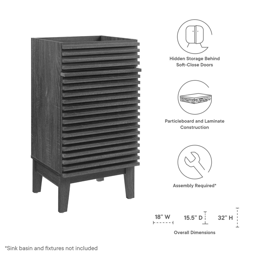 Charcoal Particleboard and Laminate Bathroom Vanity Cabinet H336900