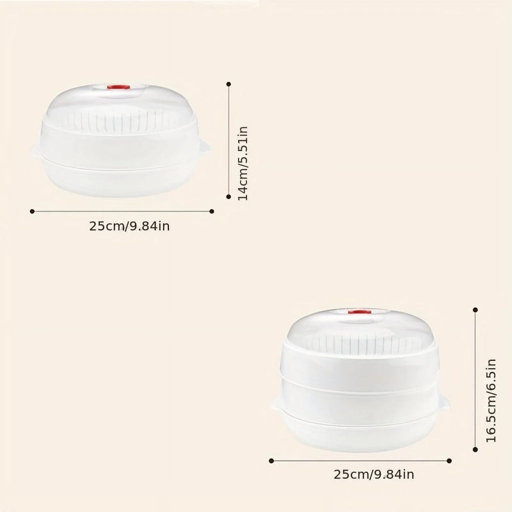 1pc Round Microwave Steamer Food Container H8230