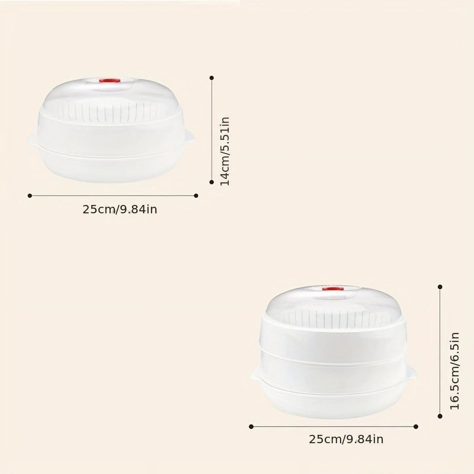 1pc Round Microwave Steamer Food Container H8230