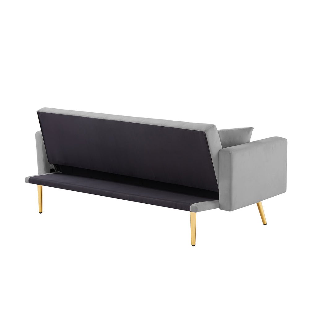 Grey Convertible Folding Futon Sofa Bed R750723