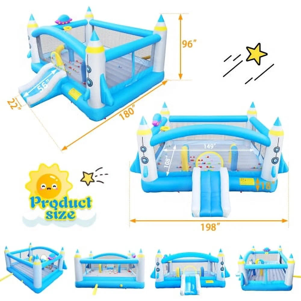 Inflatable Bouncer with Blower - 198" x 180" Play Area - 96" Tall N19330