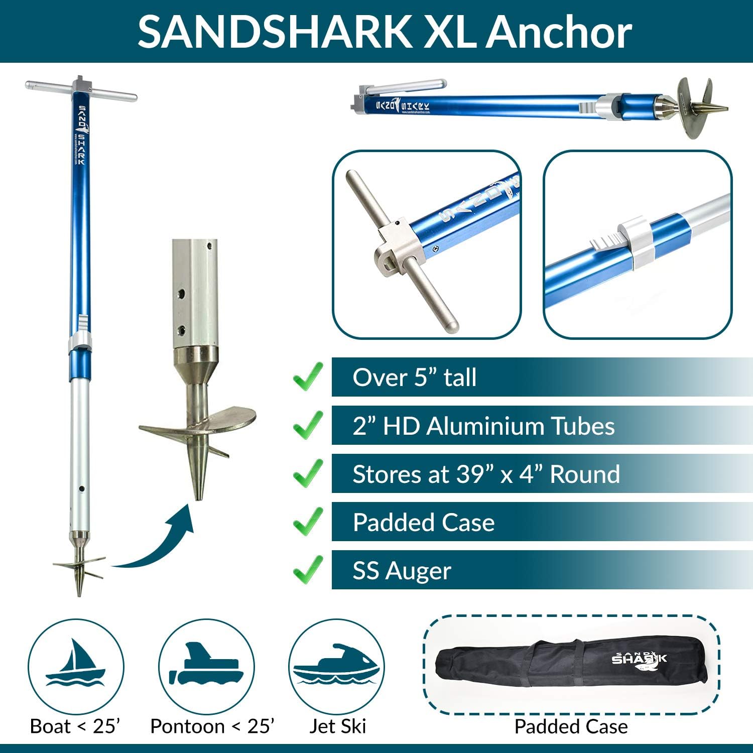 XL Boat Sand Anchor with Case G575