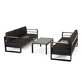 Outdoor Aluminum and Glass 6 Seater Sofa Chat Set with Cushions K5065