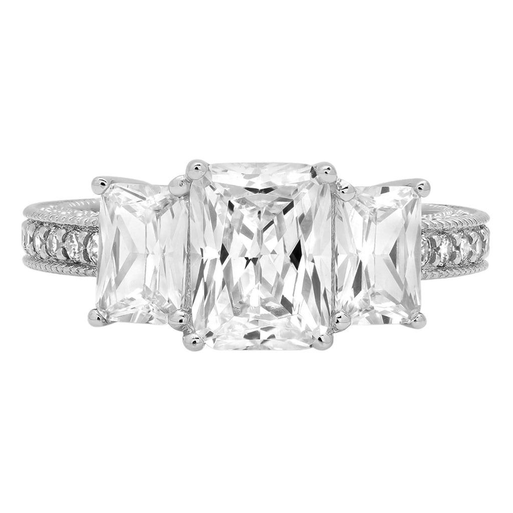 18K White Gold Three-Stone Engagement Ring A866014