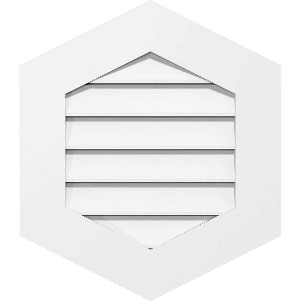 24x22W x 38x22H Vertical Peaked Surface Mount PVC Gable Vent 9/12 Pitch J635673