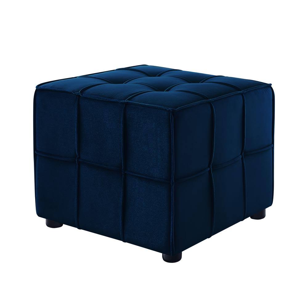 Navy Velvet Ottoman F325980