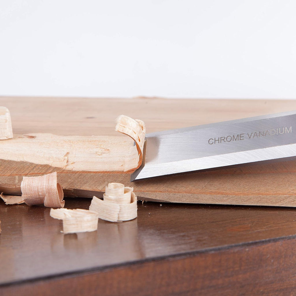 8 Pcs Wood Chisel Set with Walnut Handle and Vanadium Steel Blade, Wood Box Z25944