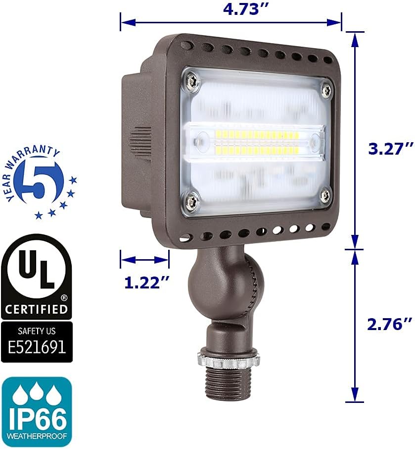 LED Flood Light Outdoor, 16W Landscape Lights, 1500 Lumen Waterproof Security Lights, 3000K Warm White H2069
