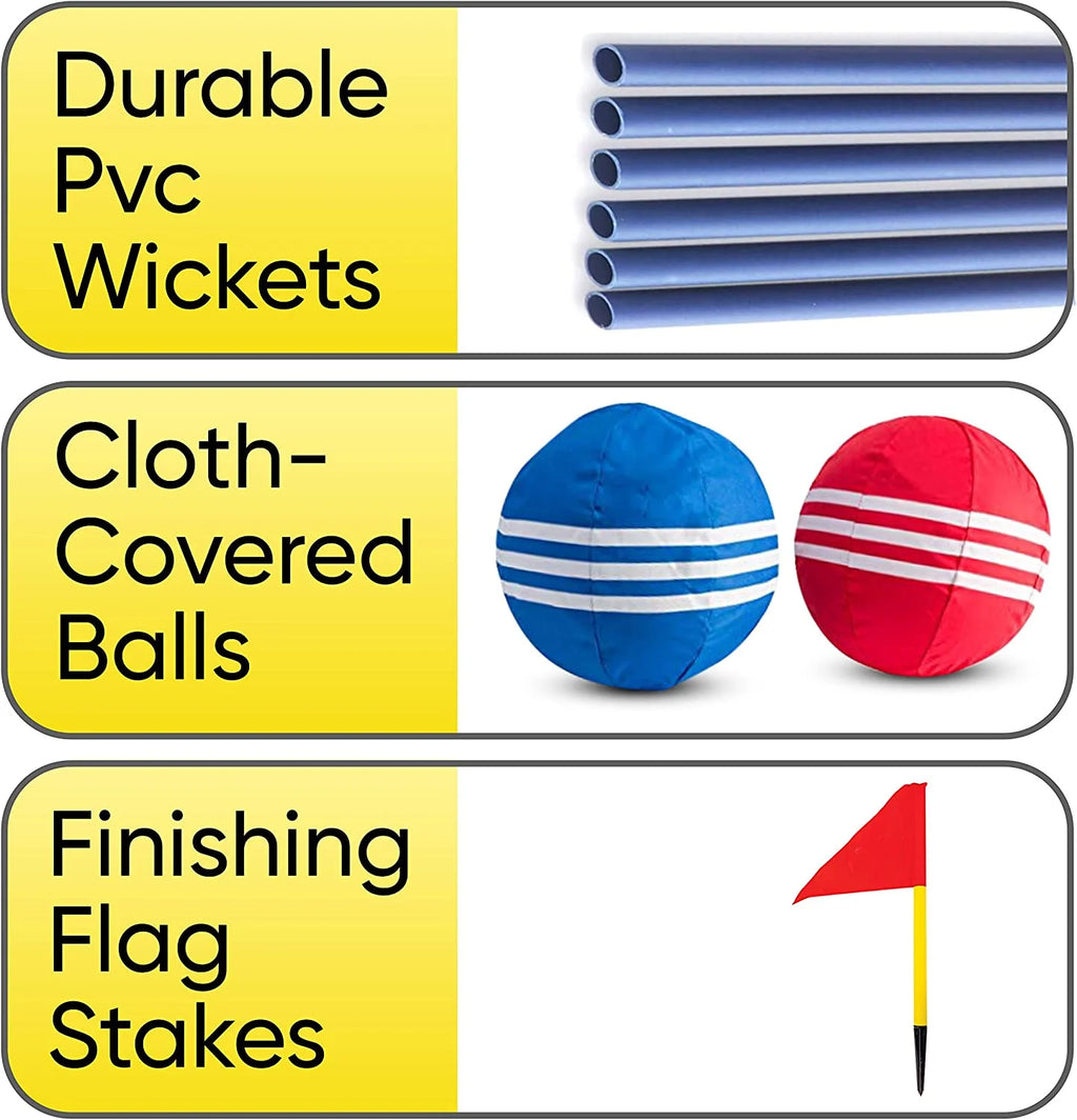 Inflatable Croquet Game Set with Balls, Wickets & Finish Flags M5395