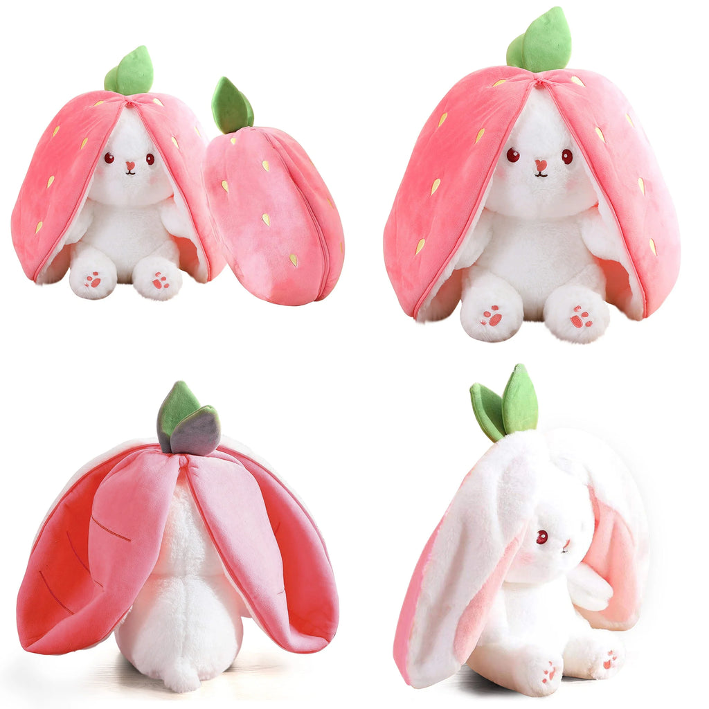 Reversible Bunny Plush Pillow with Zipper F262640
