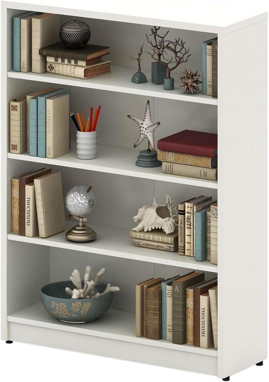 Mahogany 4-Shelf Wood Bookcase M54091