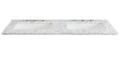 49 inch Carrara Marble Countertop with Double Rectangular Sink H9429