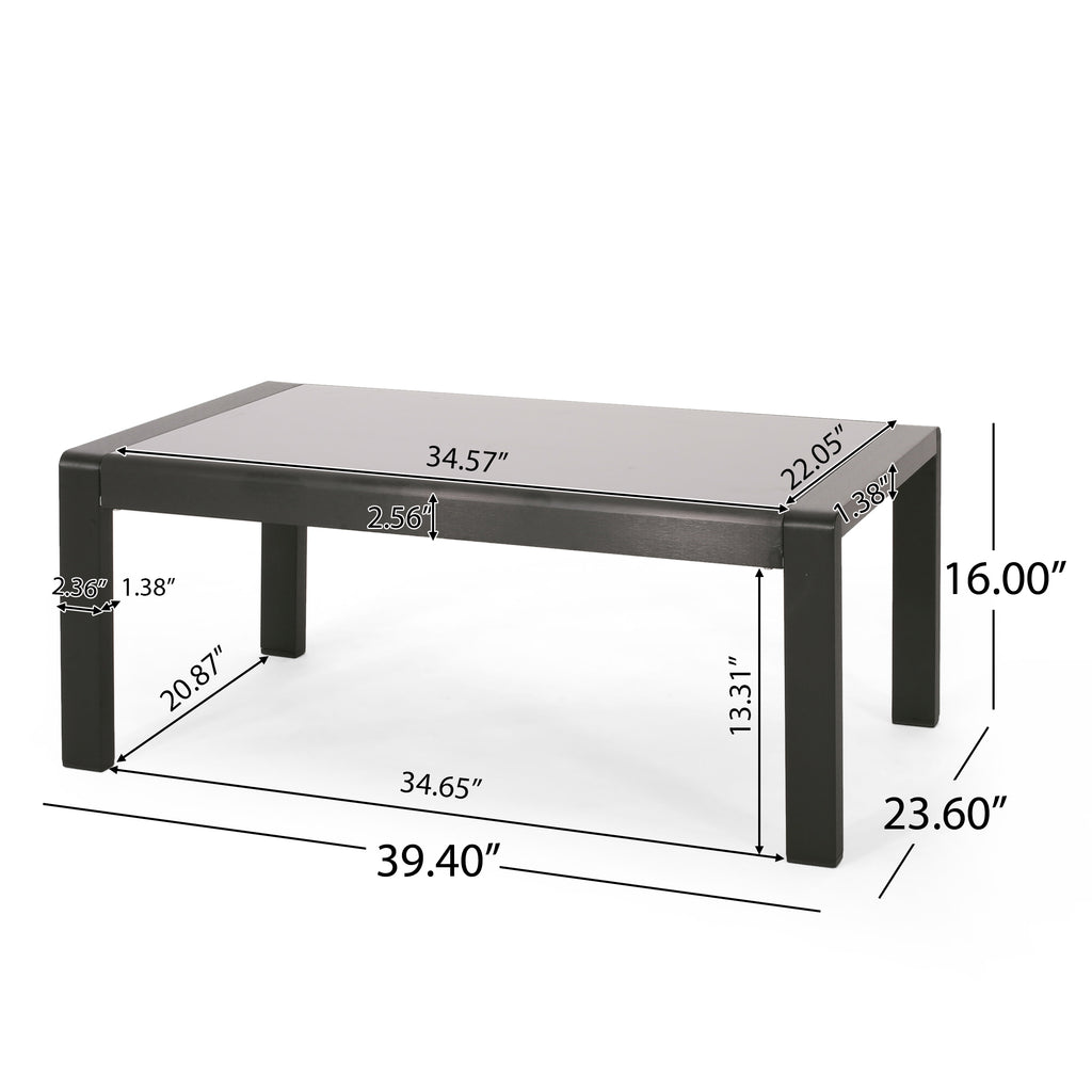 Outdoor Aluminum and Glass 6 Seater Sofa Chat Set with Cushions K5065
