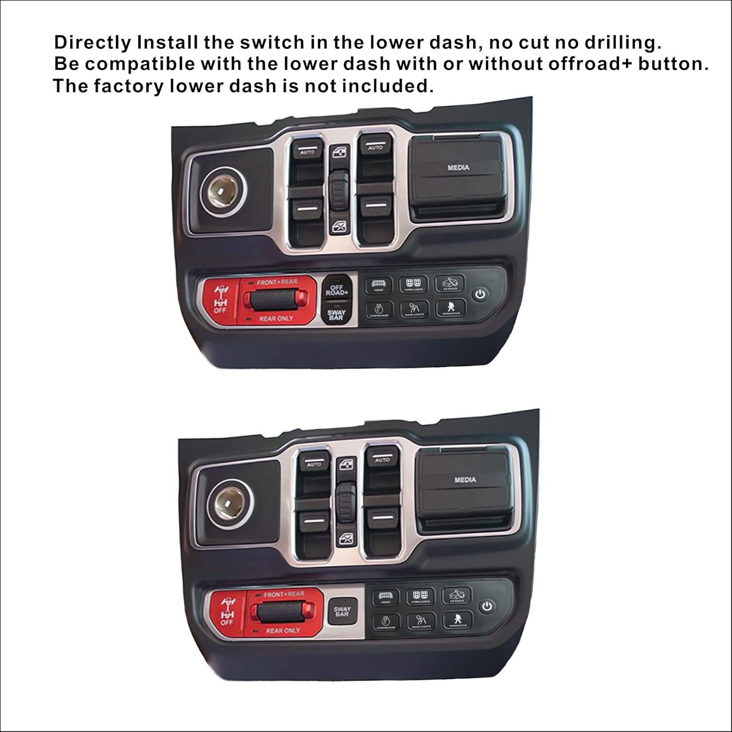 Lower Dash Switch Panel for Jeep Wrangler JL JLU and Gladiator W162518